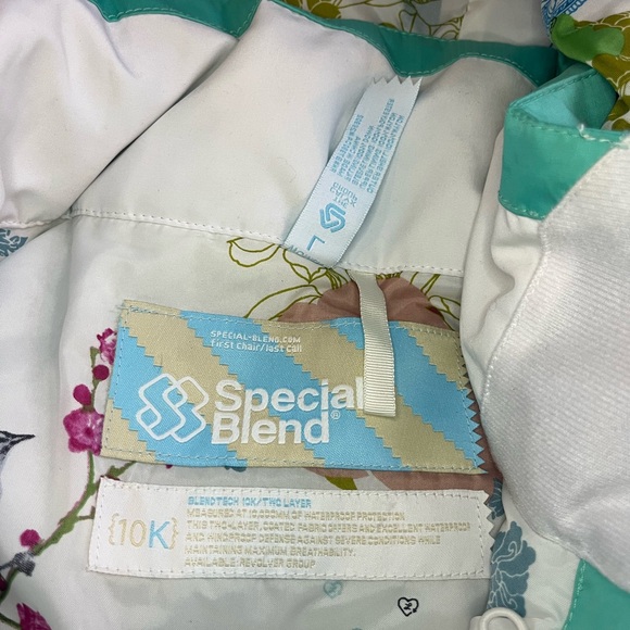 Special Blend 10k Waterproof Snowboard Jacket Teal Detachable Hood Women’s Sz L - Picture 4 of 6